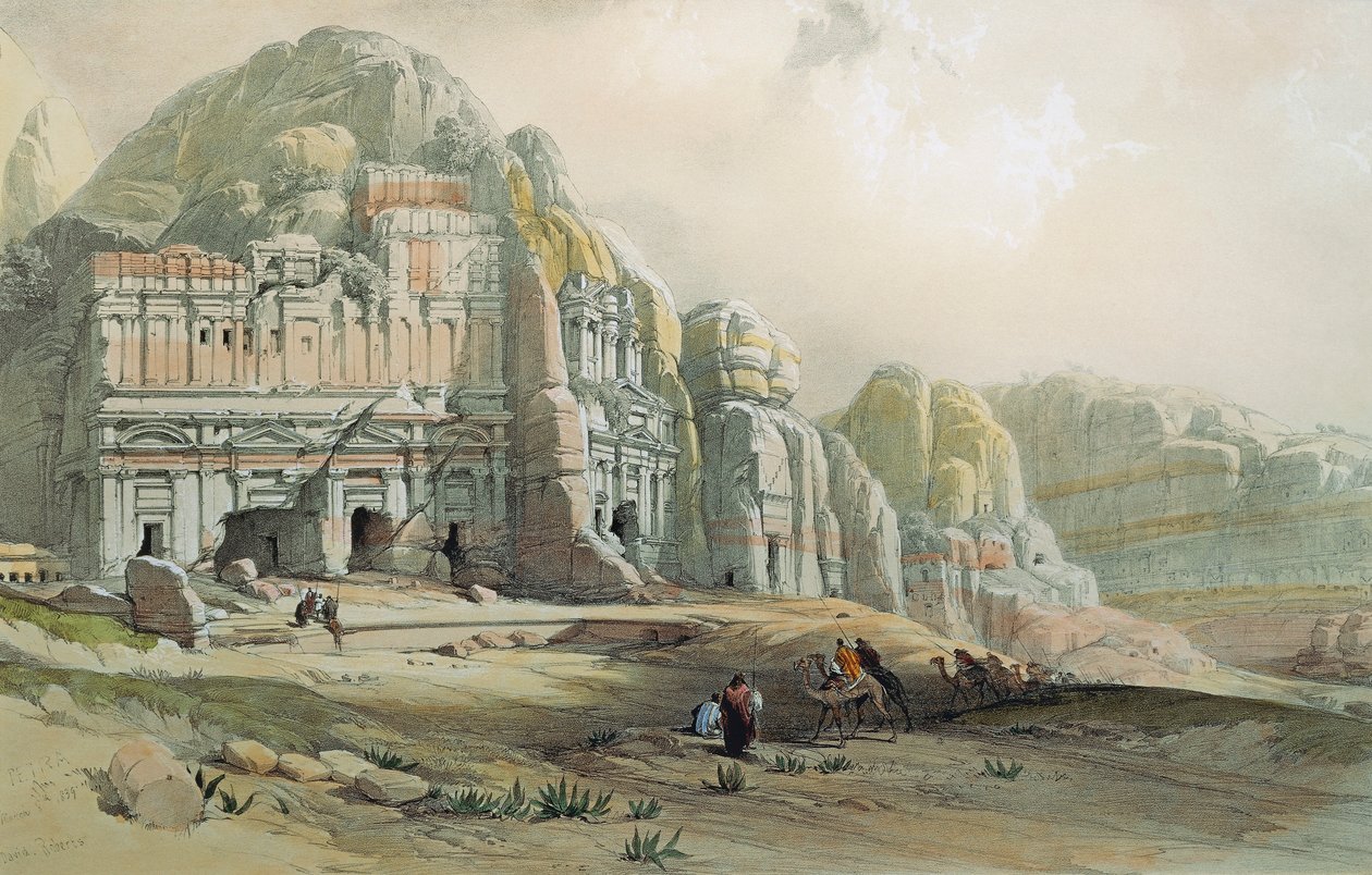View of the Ruins of Petra, Jordan by David Roberts