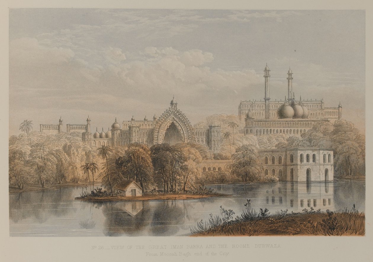 View of the Great Iman Barra and the Roome Durwaza, Lucknow by David Scott Lieutenant-Colonel (after) Dodgson