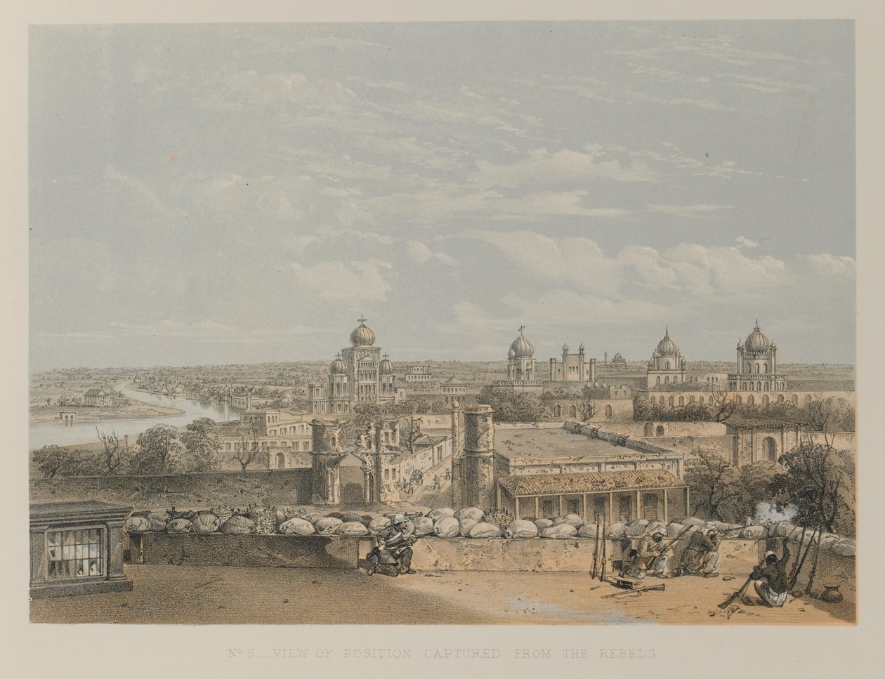 View of Position captured from the Rebels, Lucknow by David Scott Lieutenant Colonel (after) Dodgson