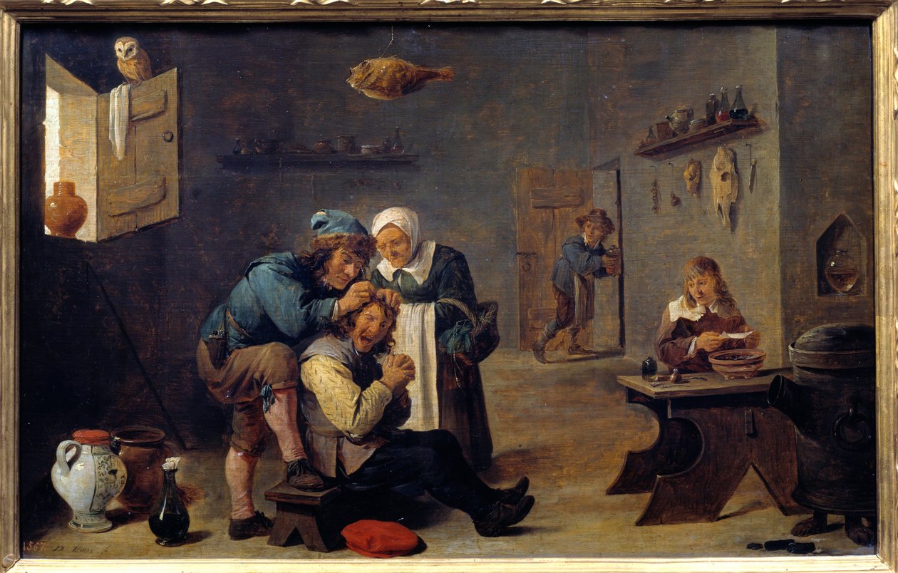The surgical operation. Painting by David Teniers II the younger (1610-1690) by David Teniers the Younger