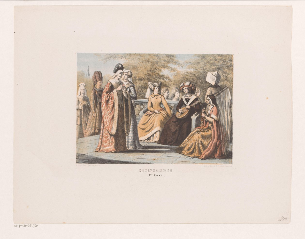 Noblewomen in the Fifteenth Century (title on object) by David van der Kellen