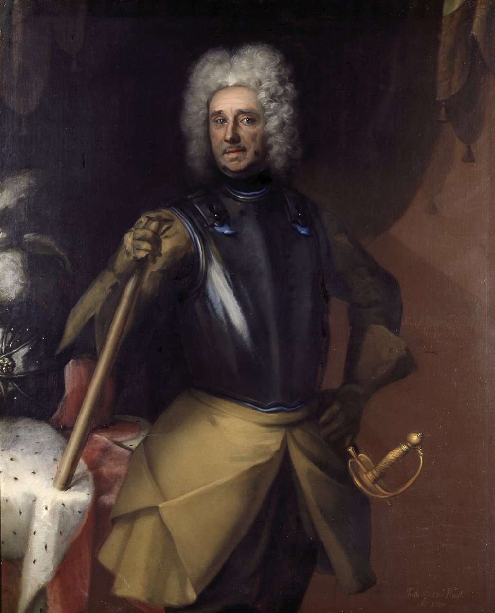 Carl Gustaf Mörner (1658-1721), Count, Royal Councilor, Field Marshal, President of the Court of Appeal, married 1. Baroness Catharina Margareta Bonde, 2. Countess Christina Anna Bielke by David von Krafft