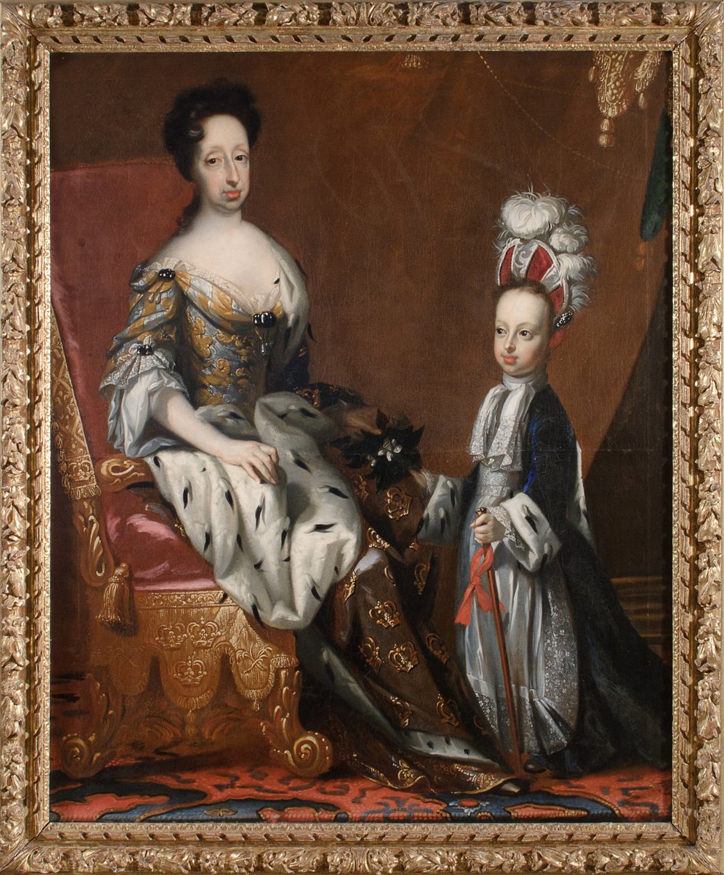 Hedvig Eleonora (1636–1715), Princess of Holstein-Gottorp, Queen of Sweden, and her Great-Grandson Charles Frederick (1700–1739), Duke of Holstein-Gottorp, 1704 by David von Krafft