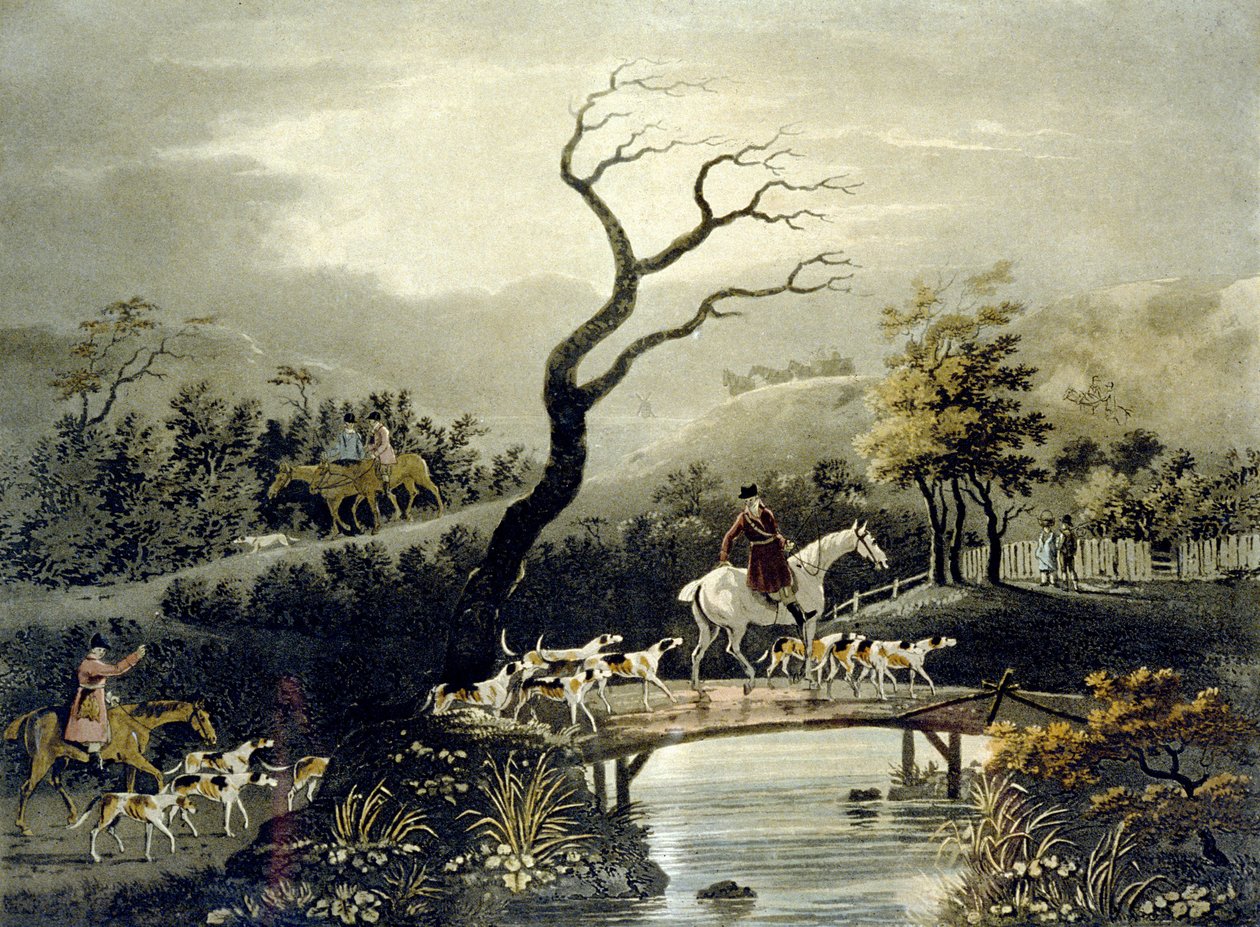Night, Foxhunting (engraved by J.H. Clarke and F. Jeakes) by Dean Snr. (after) Wolstenholme