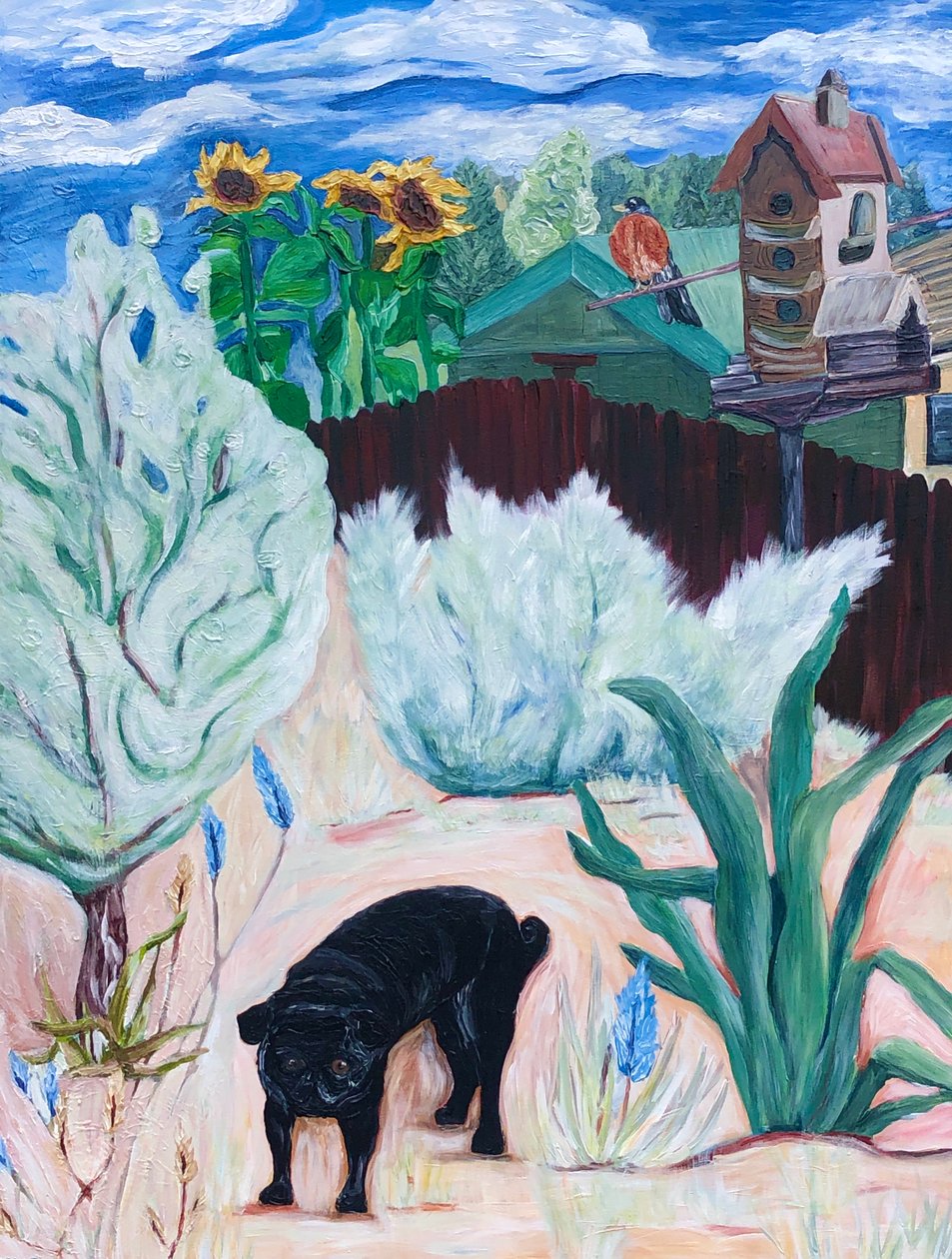 Backyard Pug, 2016 by Deborah Eve Alastra