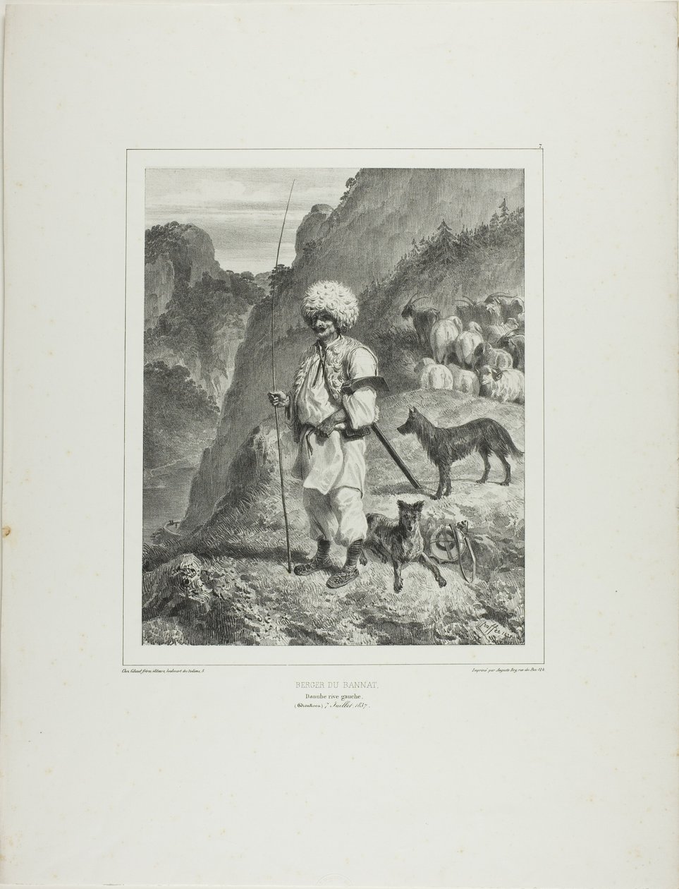Bannat Shepherd, Left Bank of the Danube by Denis Auguste Marie Raffet