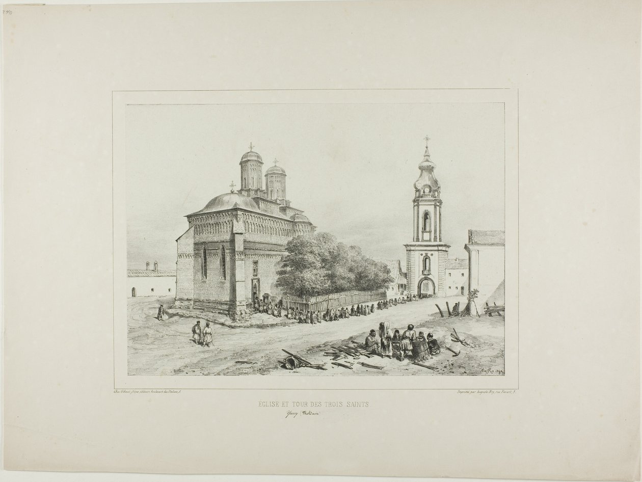 Church and Tower of Three Saints, Yassy, Modavia, July 19, 1837 by Denis Auguste Marie Raffet