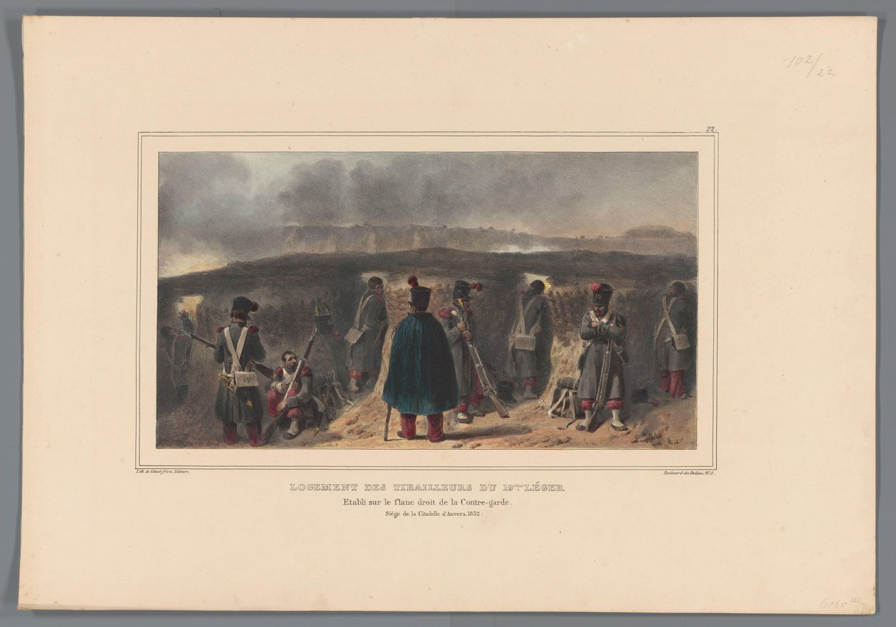 Shooters Behind a Breastwork, 1832 by Denis Auguste Marie Raffet
