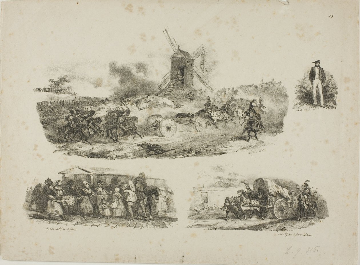 Sheet of Sketches by Denis-Auguste-Marie Raffet
