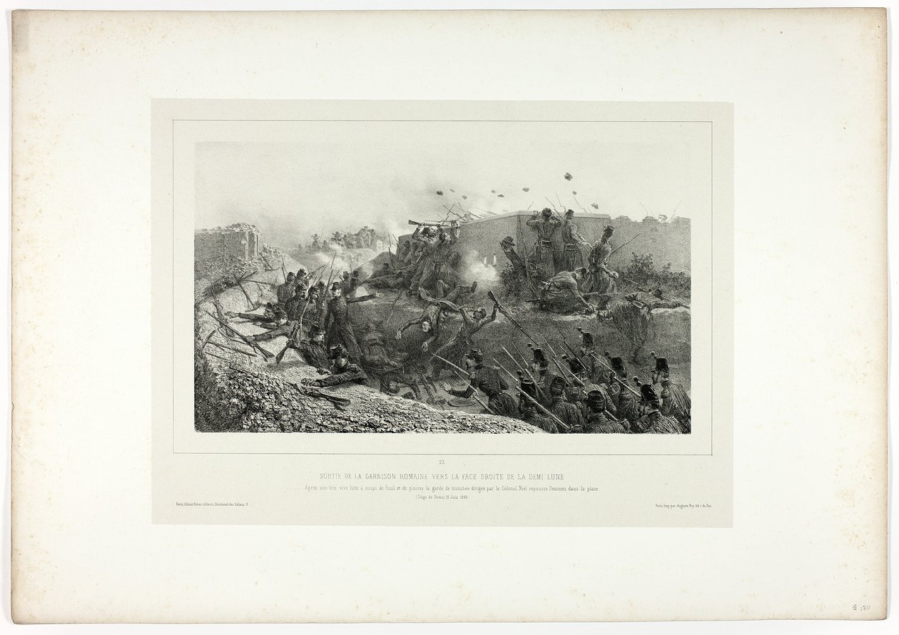 Sortie of the Roman Garrison, from Souvenirs d’Italie: Expédition de Rome by Denis Auguste Marie Raffet