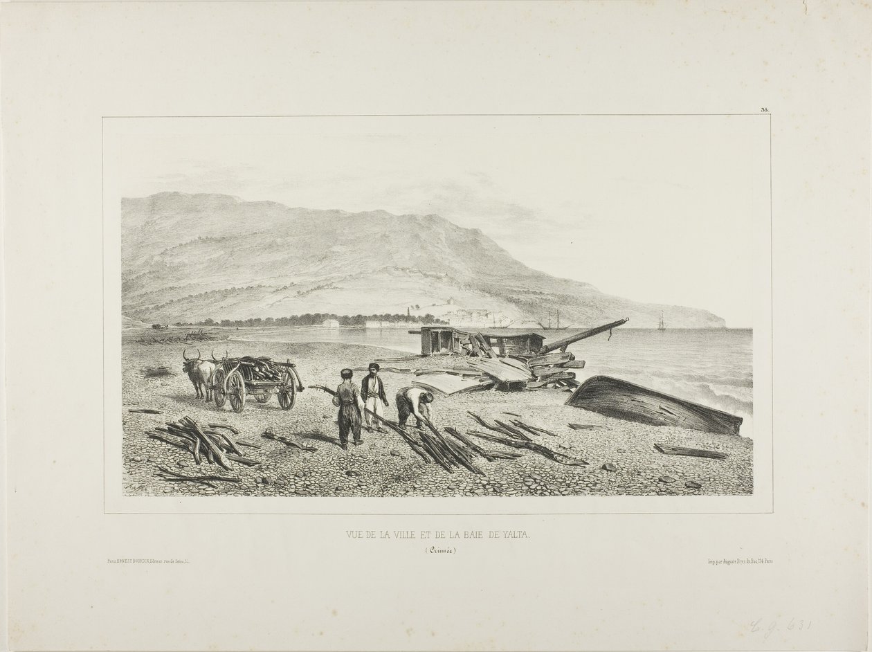 View of the Village and Bay of Yalta, Crimea, August 15, 1837 by Denis Auguste Marie Raffet