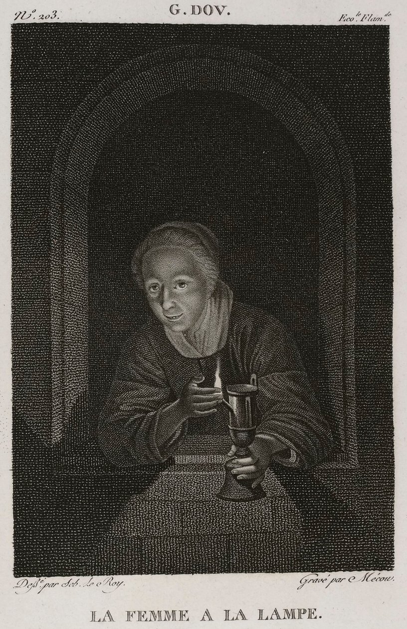 The Woman with the Lamp, after Gerrit Dou - 1802-1815 by Denis Sebastien Leroy