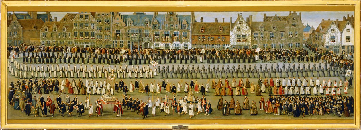 Celebrations of the Ommeganck or Papagayo, in Brussels: Procession of Religious Orders and Monks by Denys van Alsloot