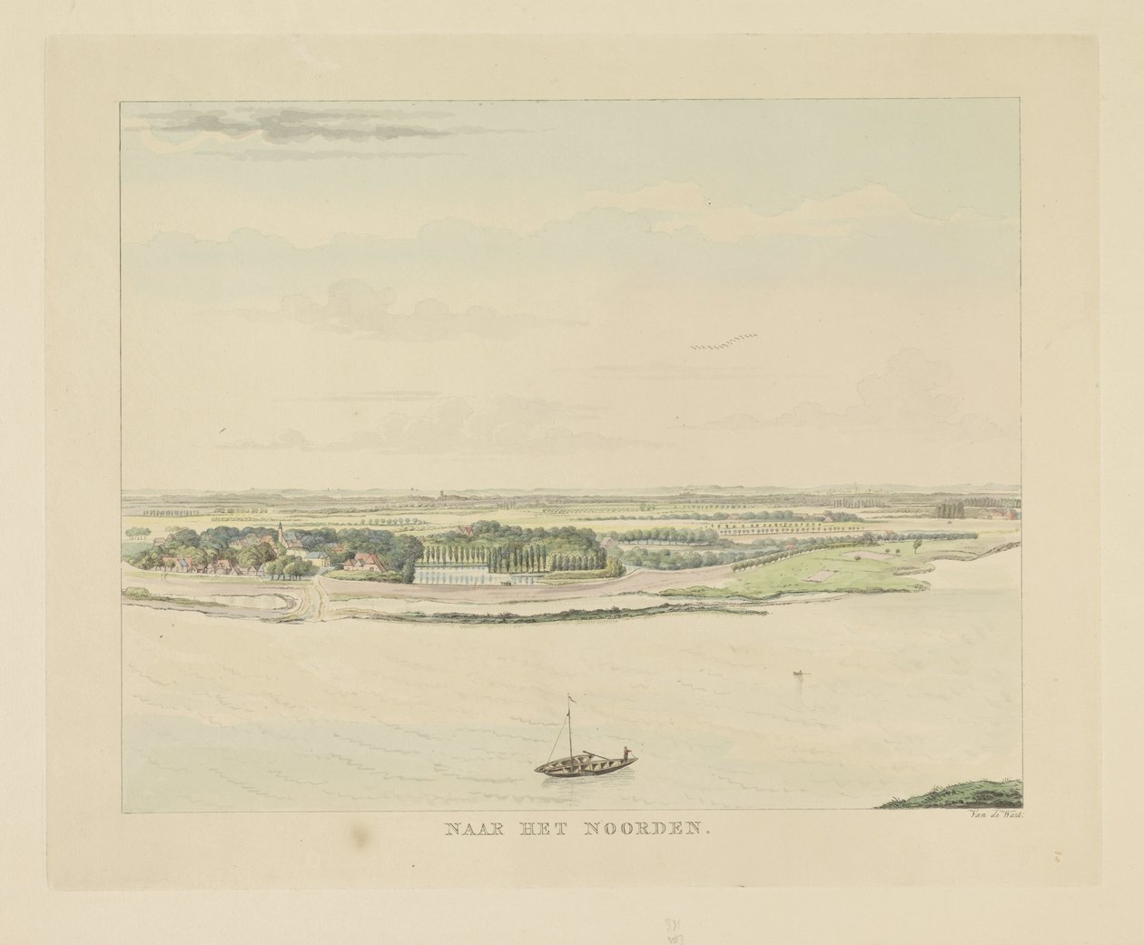 View of the Waal North of Nijmegen (Views Around the City of Nijmegen) (Geldersch Panorama or Round View Drawn from Life at Belvedere in Nijmegen) by Derk Anthony van de Wart