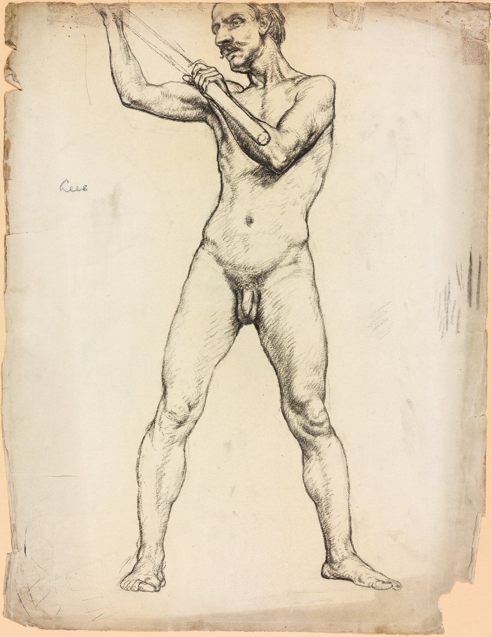 A Study of a Male Figure by Derwent Lees