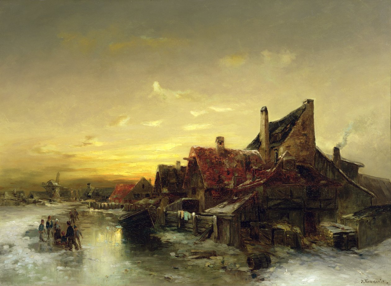 Children Playing on the Ice by Desire Tomassin