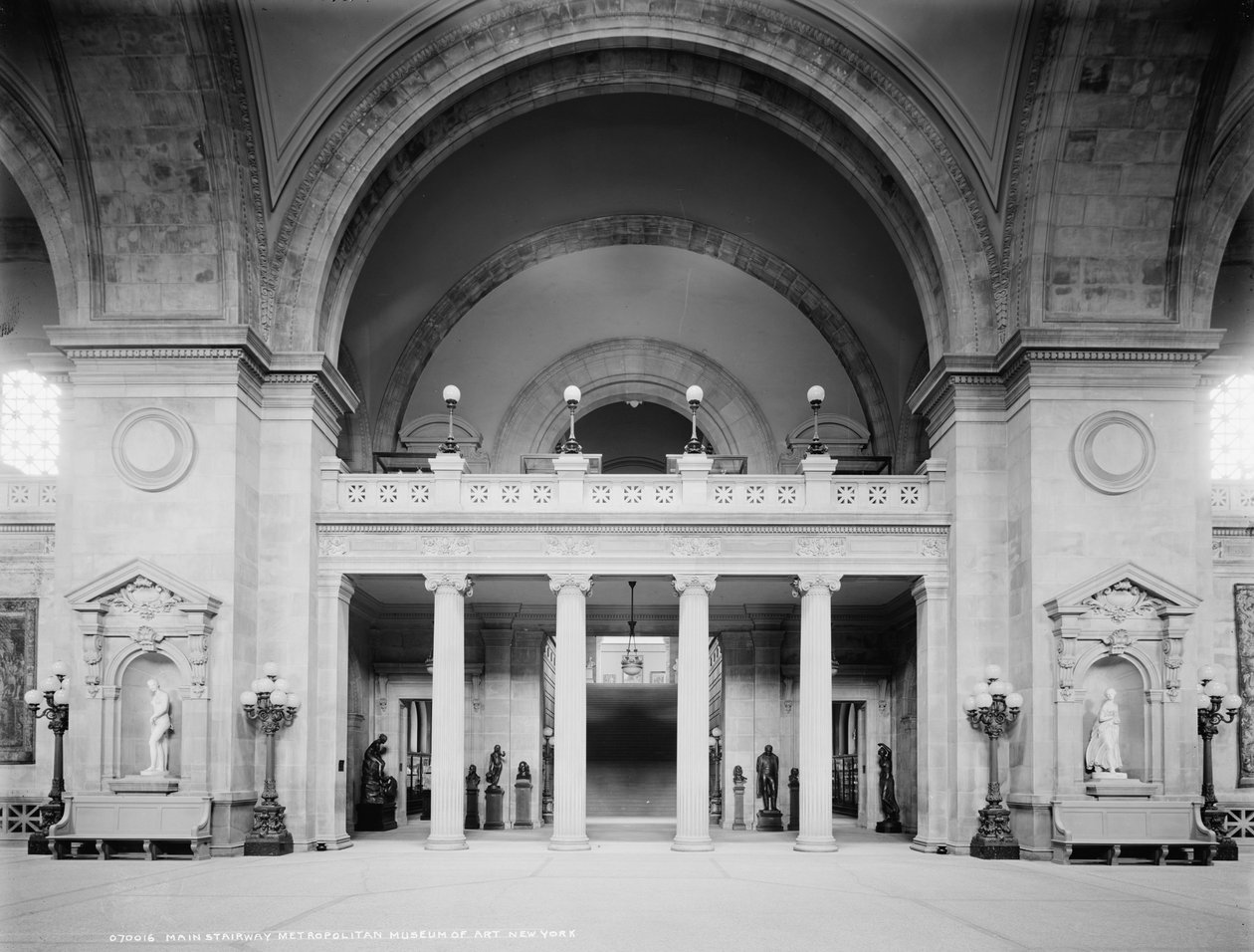 Main Stairway, Metropolitan Museum of Art, New York by Detroit Publishing Co.