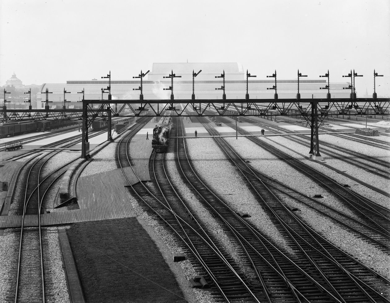 Switch yards, Union Station, Washington, D.C. by Detroit Publishing Co.