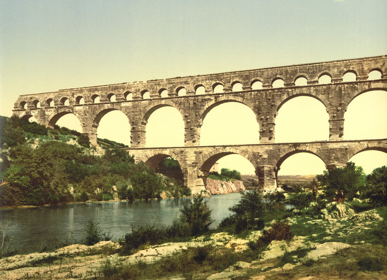 Roman Bridge over the Gard, Constructed by Agrippa, Nîmes, France by Detroit Publishing Co.