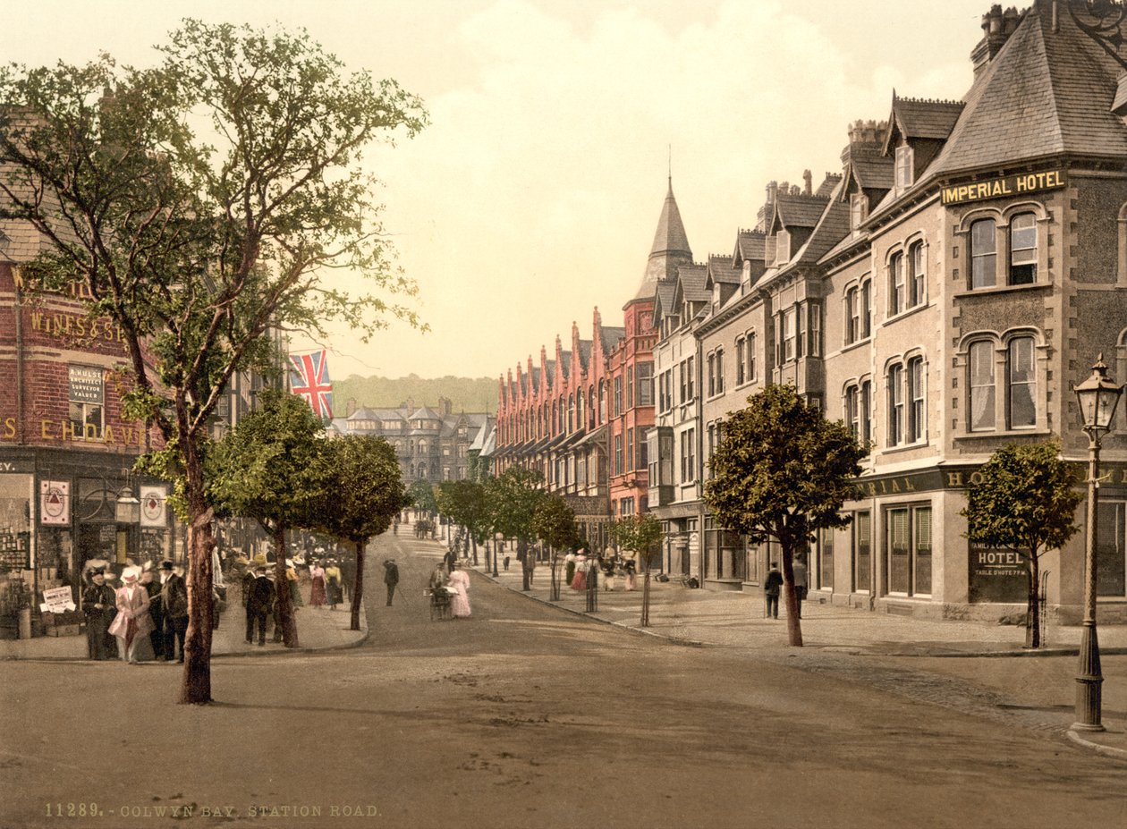 Station Road, Colwyn Bay, Wales, c.1890-1900 by Detroit Publishing Co.
