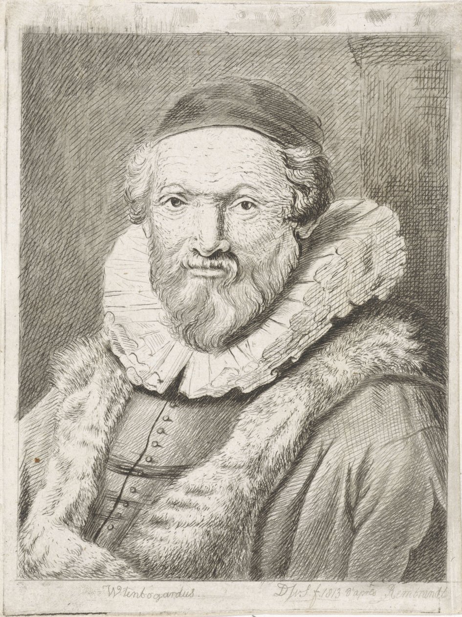 Portrait of Johannes Wtenbogaert (title on object: Wtenbogardus) by Diederik Jan Singendonck