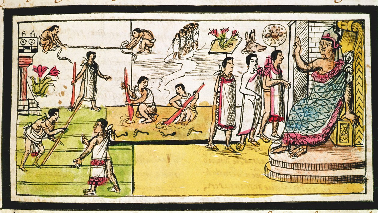 Construction of Tenochtitlan, 1579 by Diego Duran