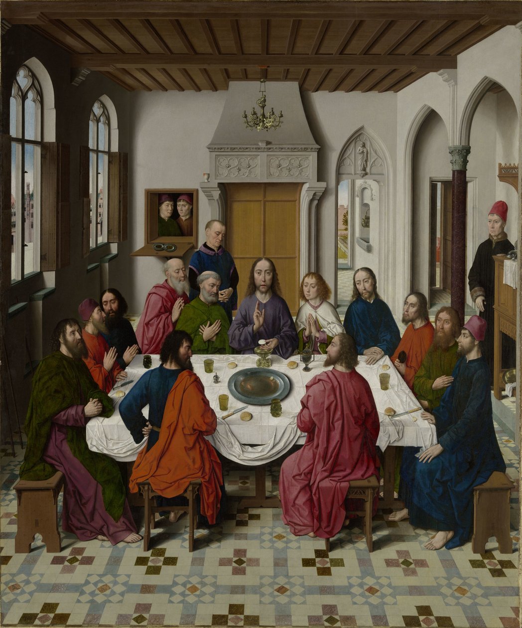 The Gathering of Manna and Passover, The Last Supper, The Meeting of Abraham and Melchizedek and Elijah Awakened by the Angel by Dieric Bouts