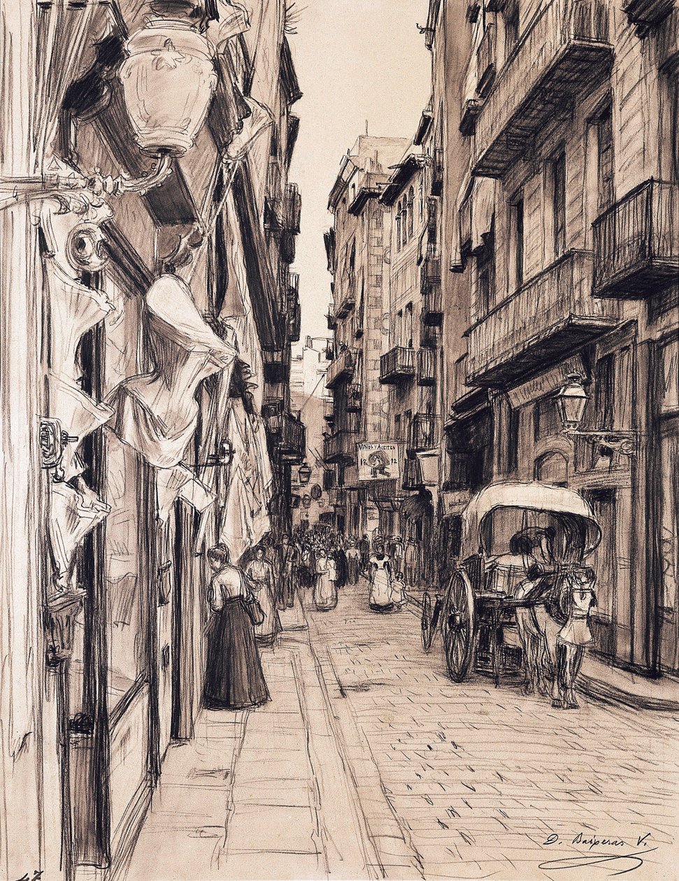 Boira Street Towards Llana Square, Barcelona by Dionisio Baixeras-Verdaguer