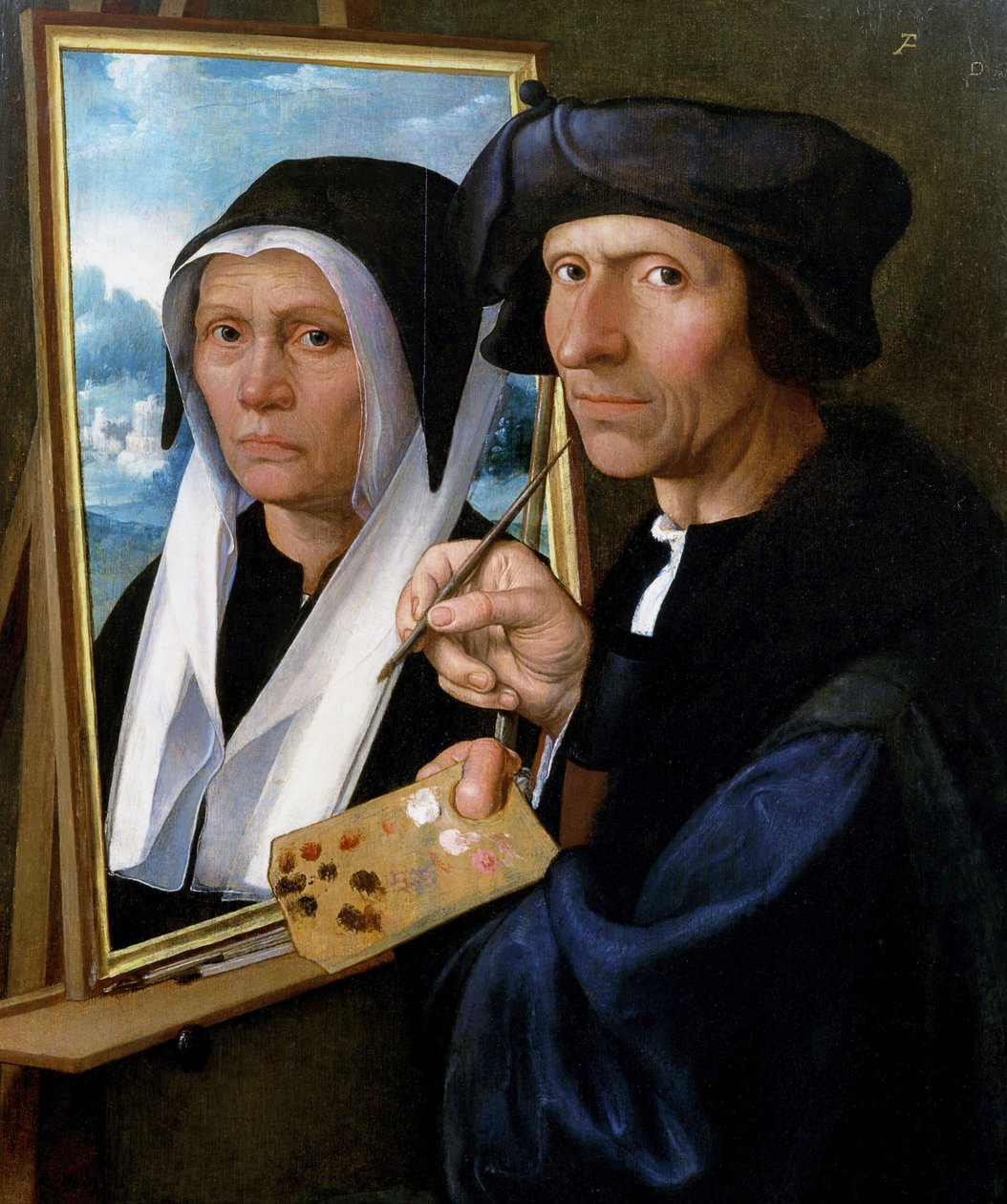 Jacob Cornelisz. van Oostsanen Painting a Portrait of His Wife by Dirck Jacobsz