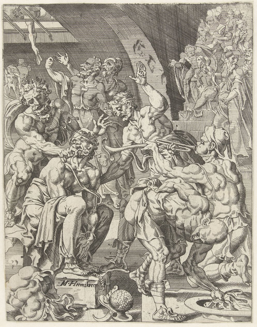 Mocking of Christ (The Fall and Redemption of Mankind through the Life and Passion of Christ) (series title) by Dirck Volckertsz. Coornhert (attributed to)