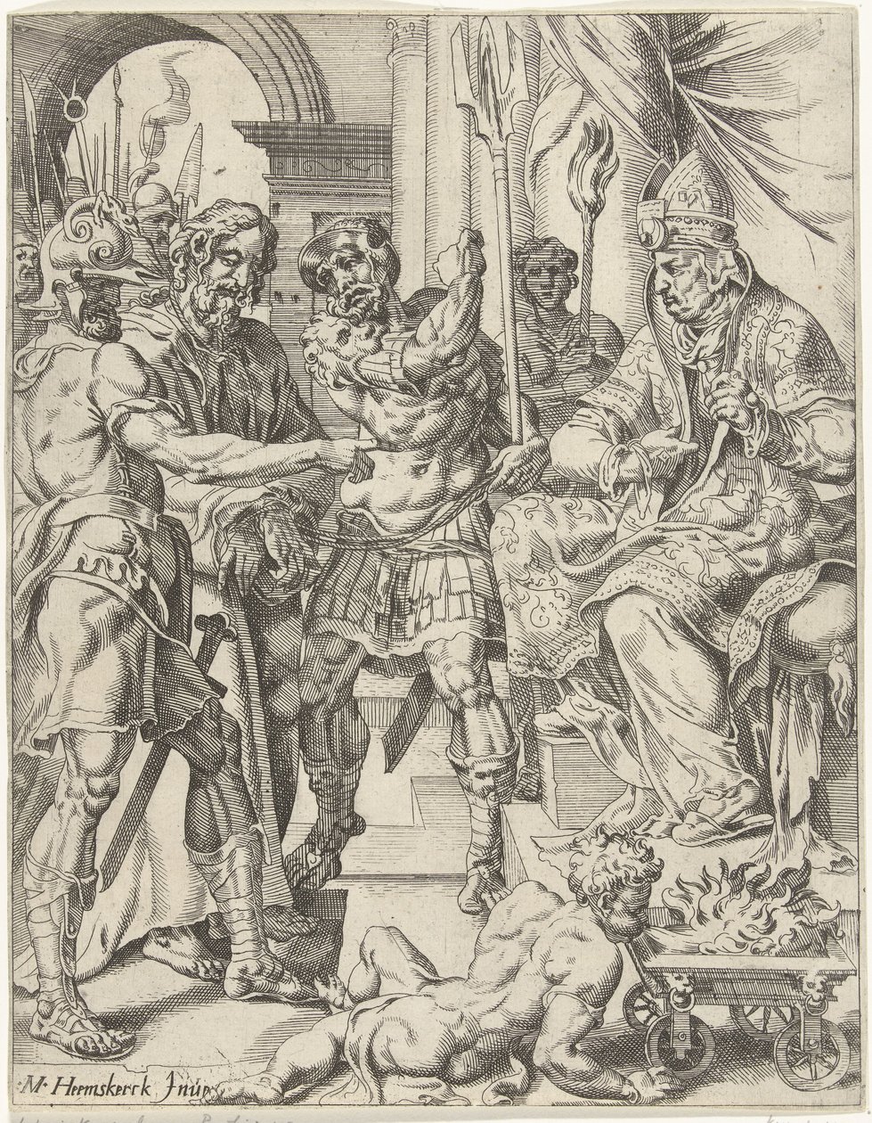 Christ before the High Priest Annas (The Fall and Redemption of Mankind through the Life and Passion of Christ) by Dirck Volckertsz. Coornhert (attributed to)