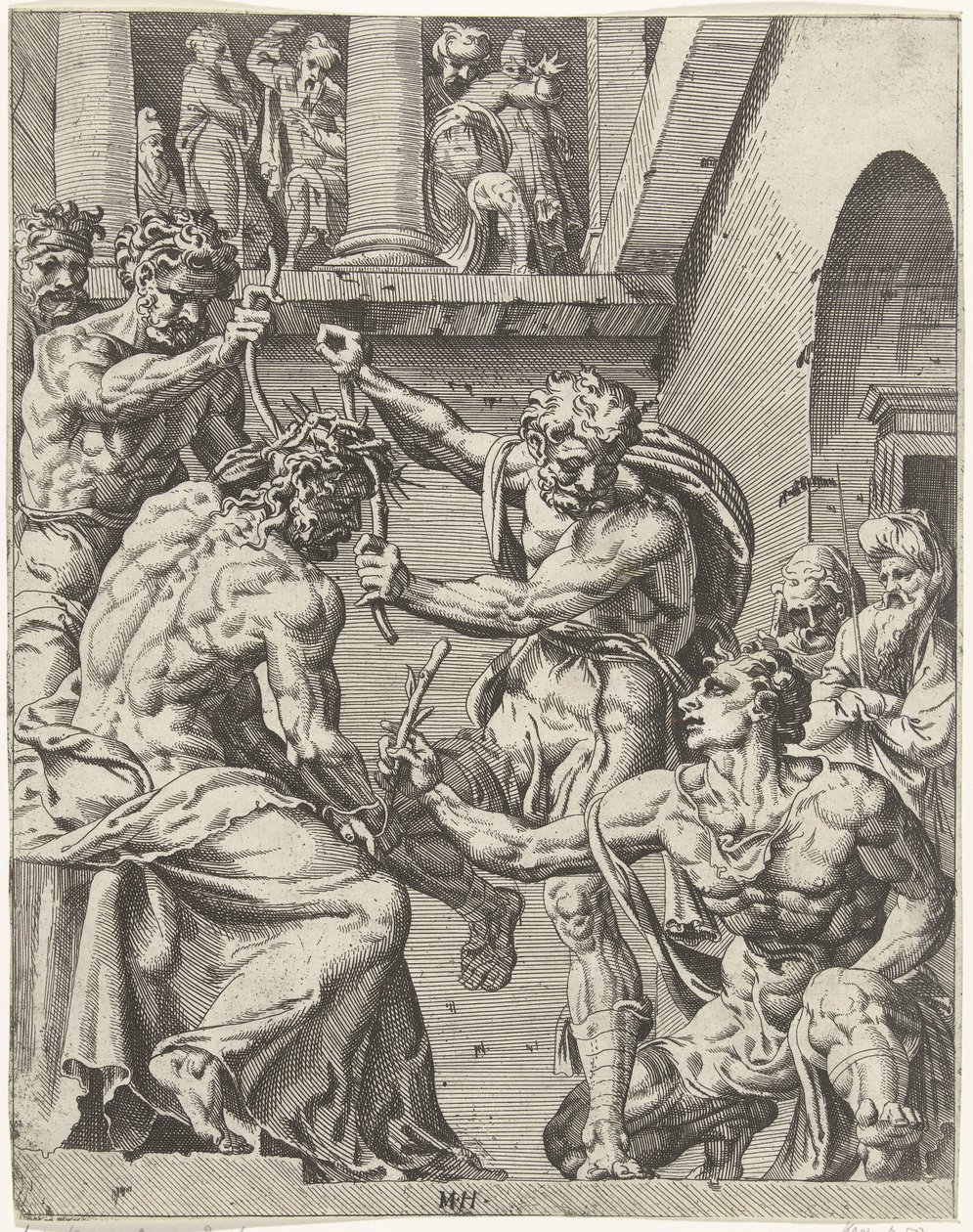 Christ Crowned with Thorns (The Fall and Redemption of Mankind through the Life and Passion of Christ) by Dirck Volckertsz. Coornhert (attributed to)