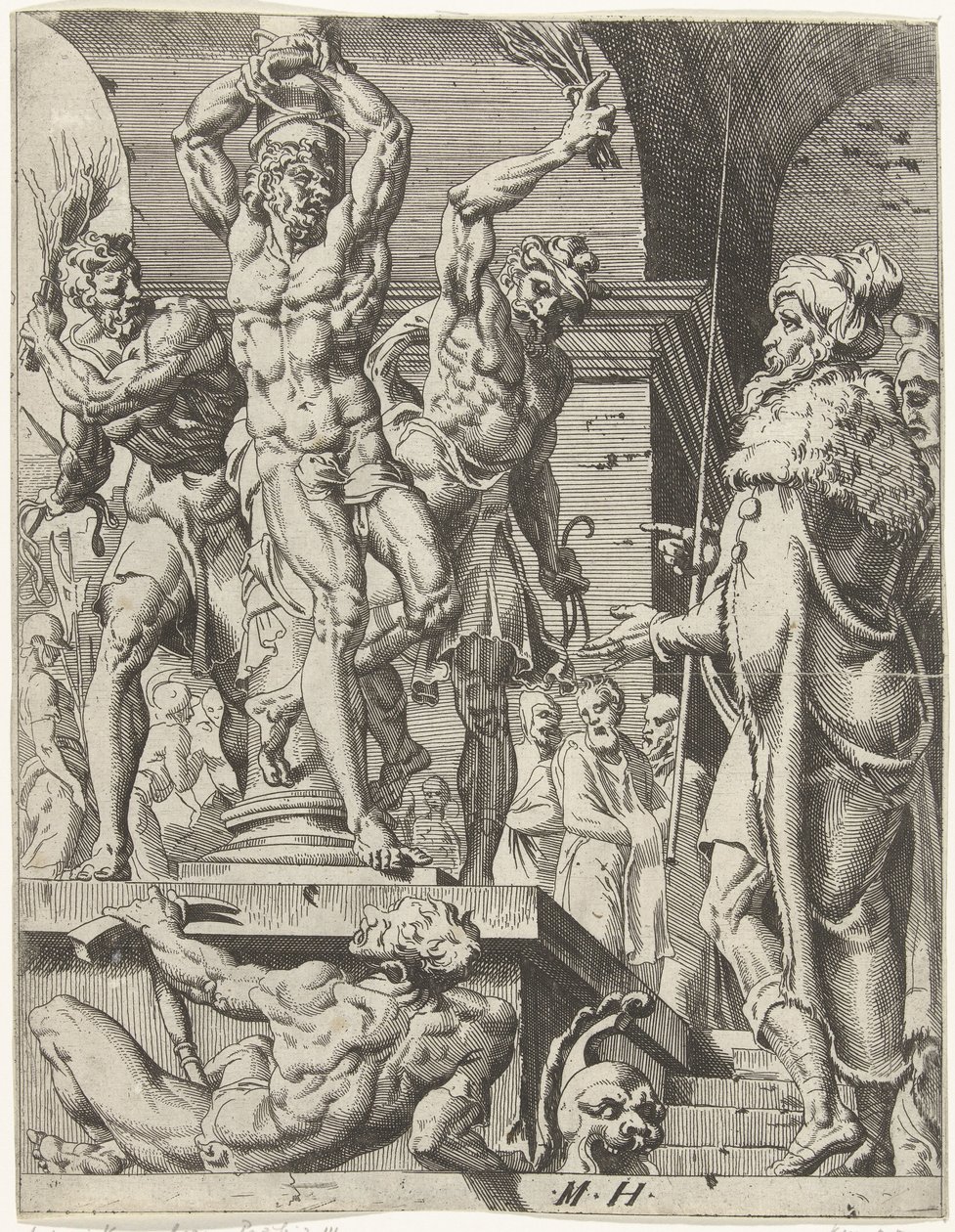 Scourging of Christ (Fall and Redemption of Humanity through the Life and Passion of Christ) by Dirck Volckertsz. Coornhert (attributed to)