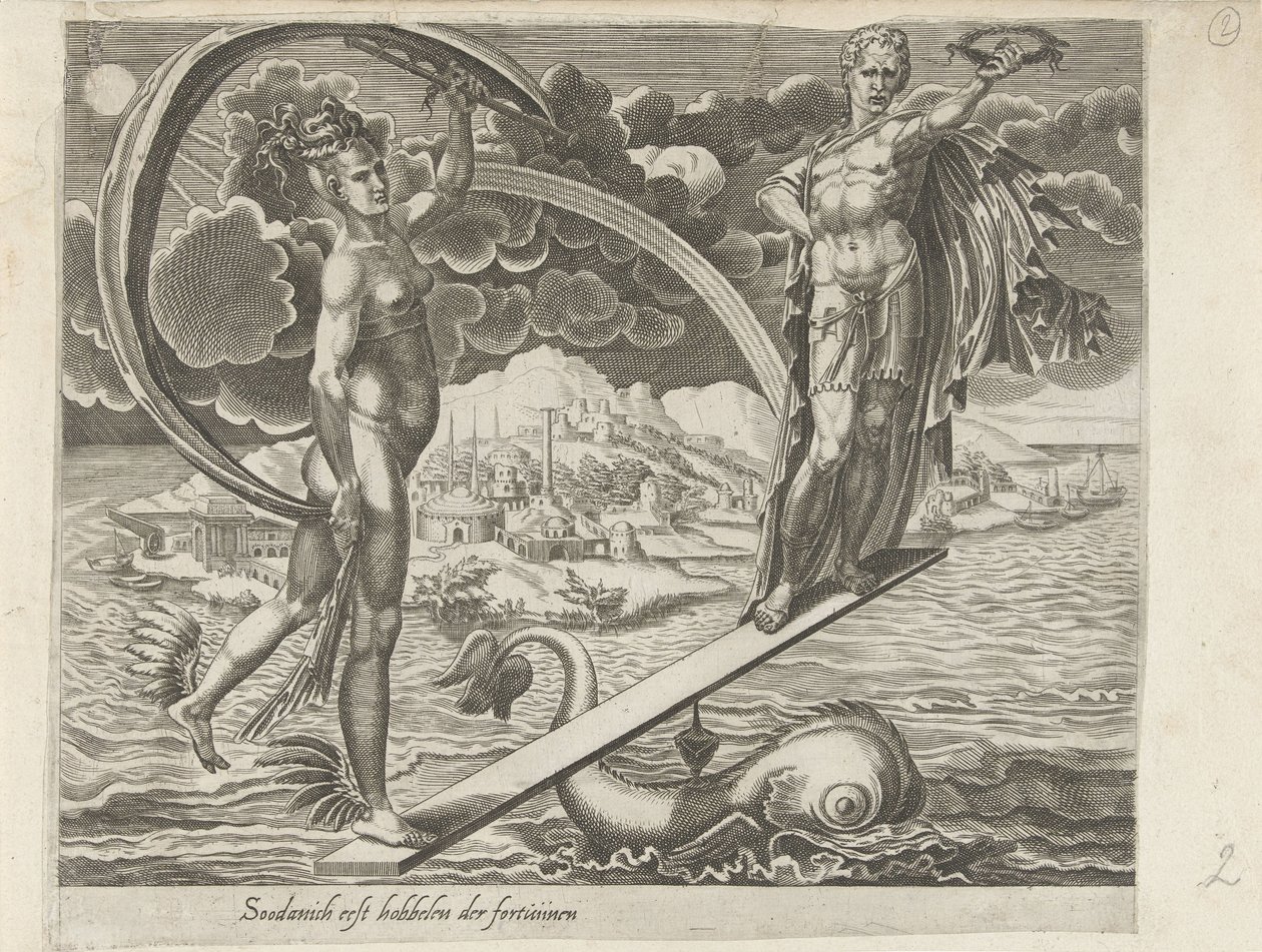 The Inconstancy of Fortune; It is Easy to Dance when Fortune Plays for You by Dirck Volckertsz. Coornhert (attributed to)