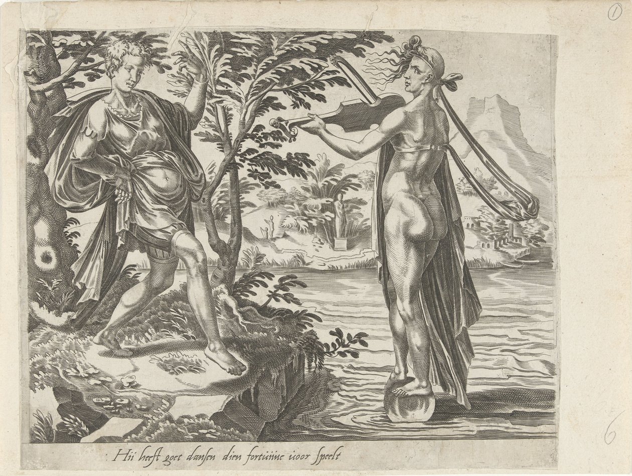 The Inconstancy of Fortune; It is Easy to Dance when Fortune Plays for You by Dirck Volckertsz. Coornhert (attributed to)