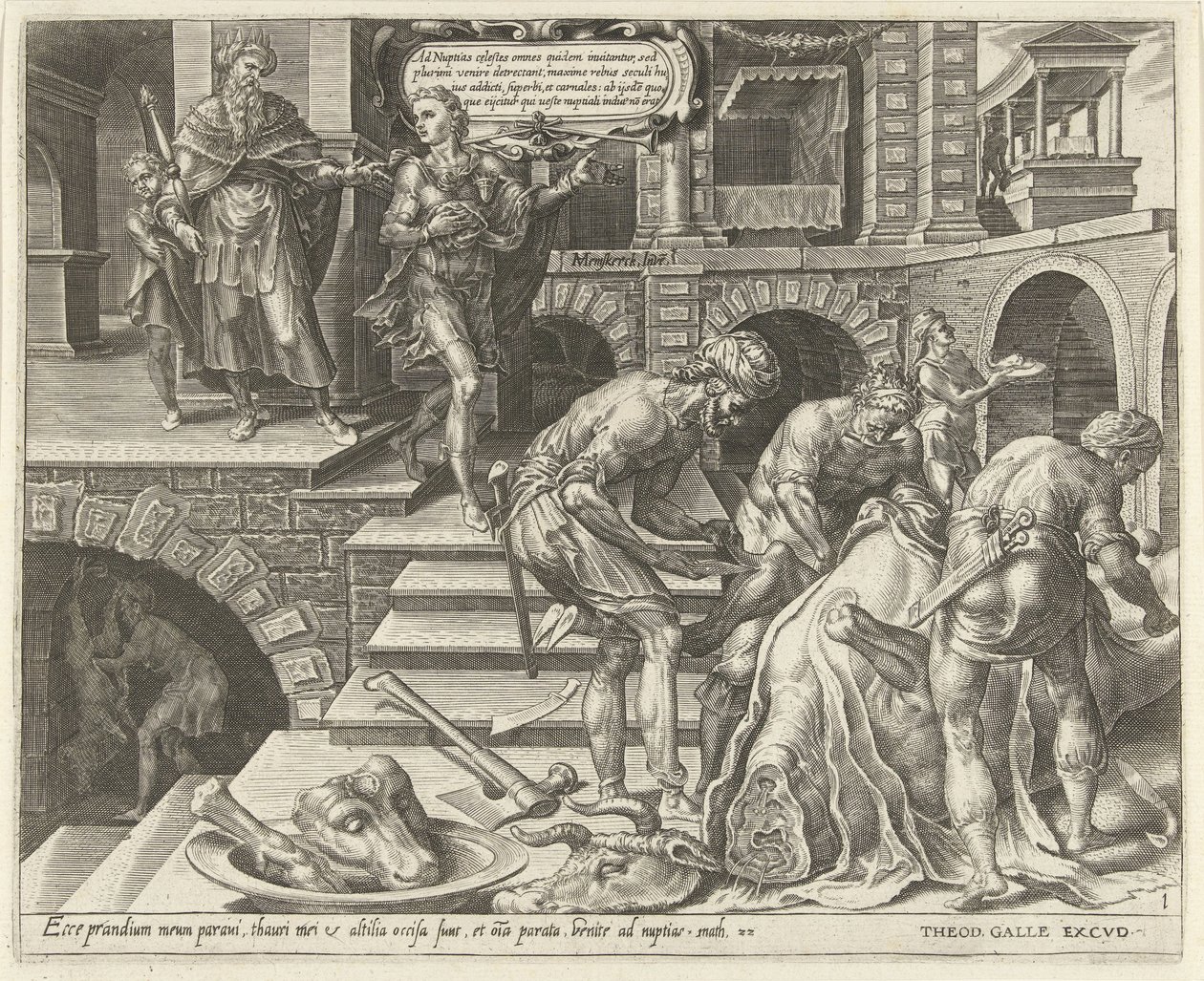 Preparations for the Wedding Feast (Parable of a Wedding Feast) by Dirck Volckertsz. Coornhert