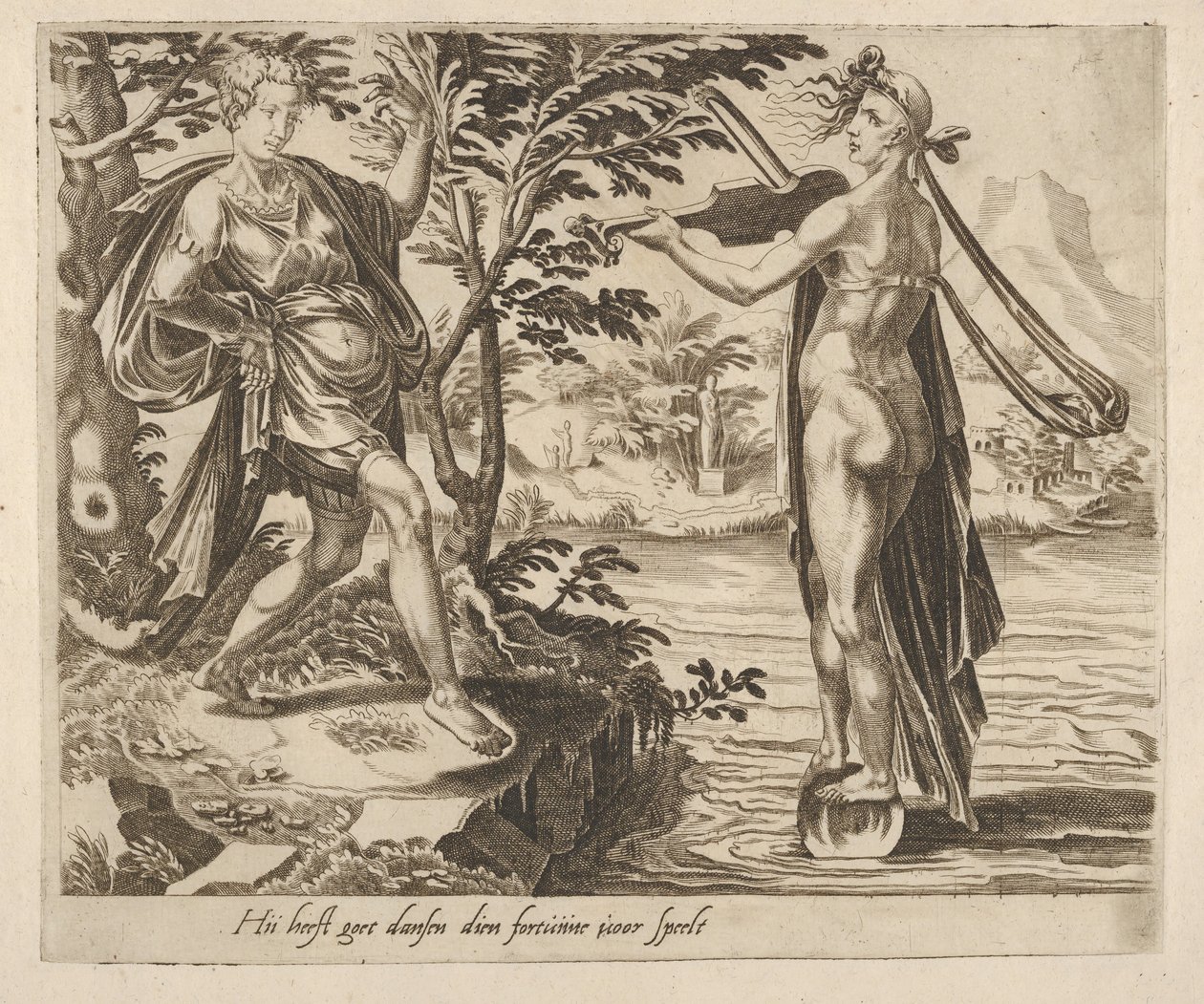 The One to Whom Fortune Is Playing Will Dance Merrily from Six Sayings about Fortune, ca. 1560 by Dirck Volkertsen Coornhert