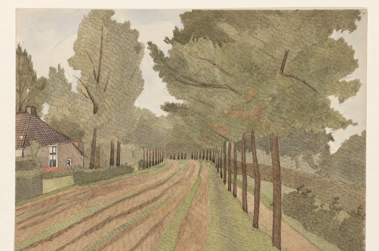 The Hay Road near Eelde by Dirk Arnoldus Tavenraat