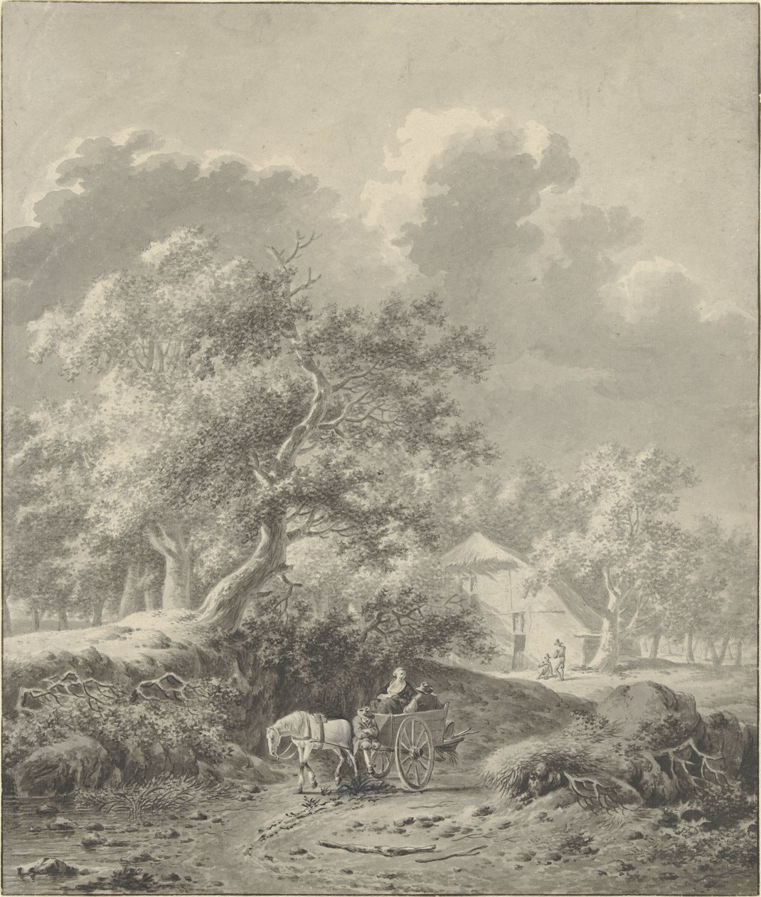 Landscape with Horse and Wagon by Dirk Jan van der Laan