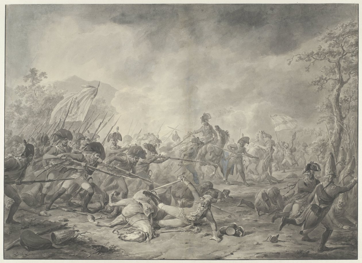 Capture of the Russian General Hermann during the Battle of Bergen, 1799 by Dirk Langendijk (signed by artist)