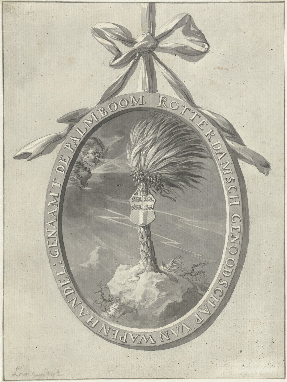 Emblem of the Rotterdam Exercise Society De Palmboom, 1785 by Dirk Langendijk