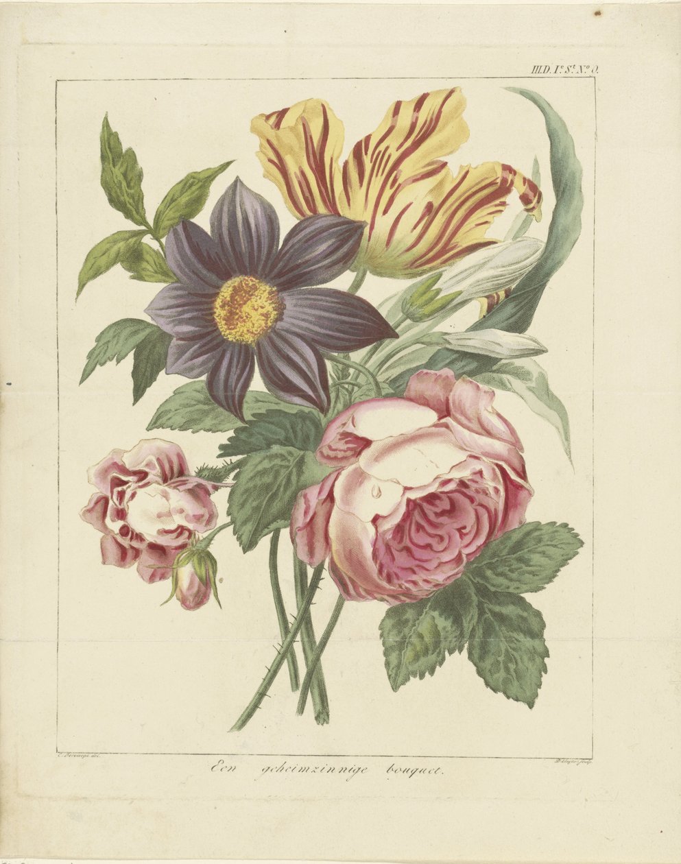 Bouquet of Flowers with Peony and Tulip by Dirk Sluyter