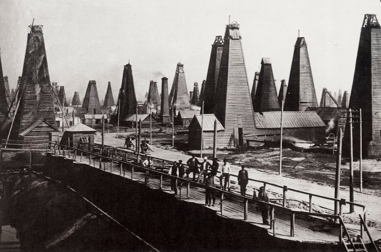 Oil wells at Baku on the Caspian Sea, Russia, c1890 by Dmitri Ivanovich Yermakov