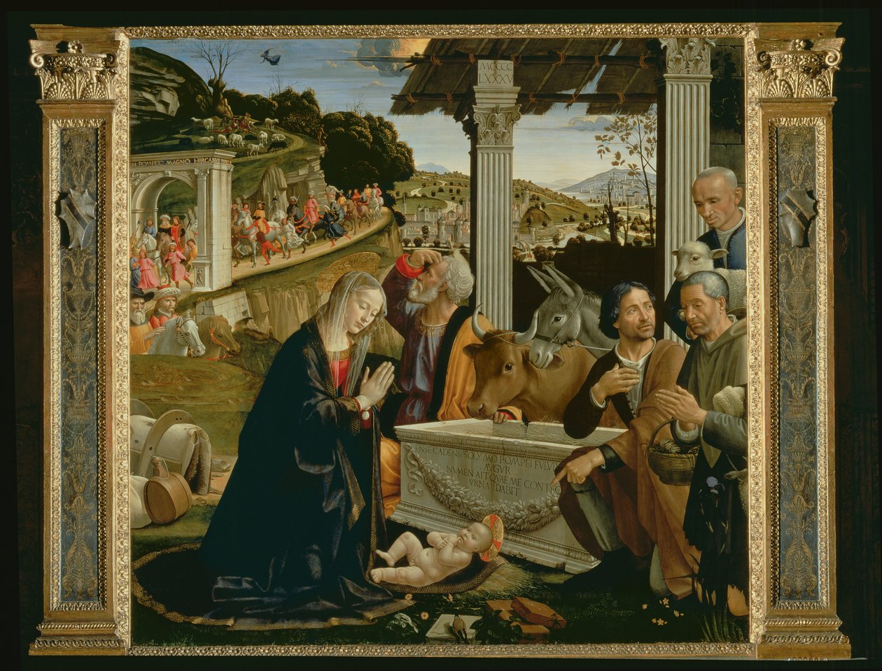Adoration of the Shepherds (detail) by Domenico Ghirlandaio