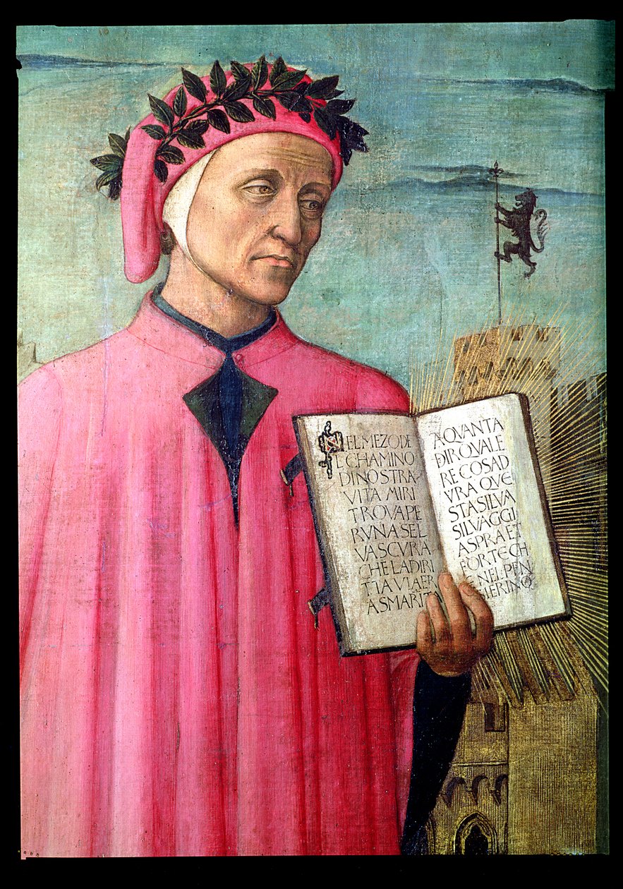 Dante Reading from the Divine Comedy (detail) by Domenico di Michelino