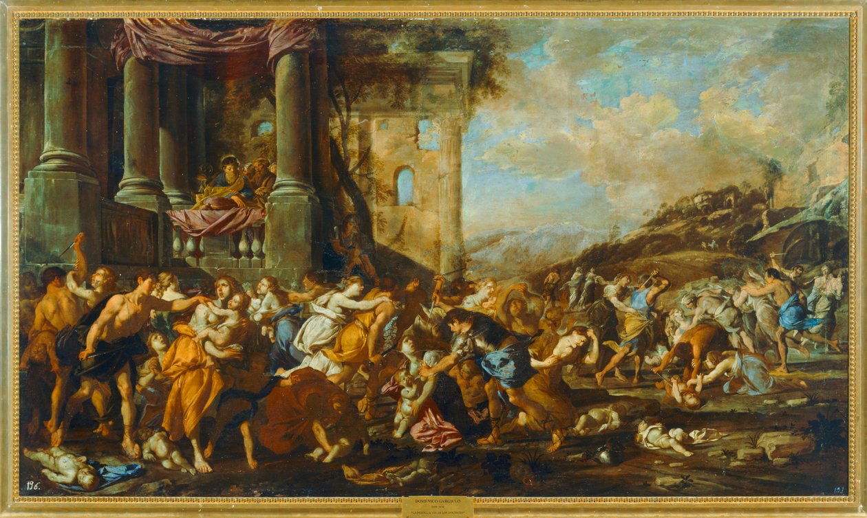 The Massacre of the Innocents by Domenico (1612-75) Gargiulo