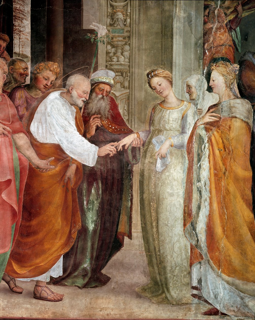 The Wedding of the Virgin (detail) by Domenico Beccafumi