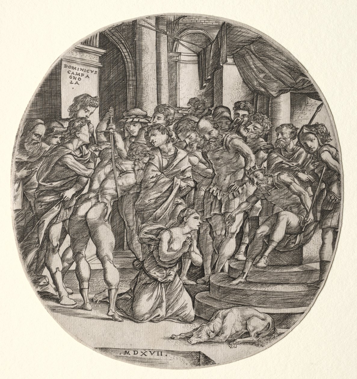 Beheading of Saint Catherine by Domenico Campagnola