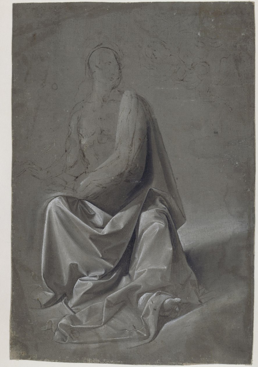 Drapery Study (possibly study of the robe of Matthew the Evangelist) by Domenico Ghirlandaio