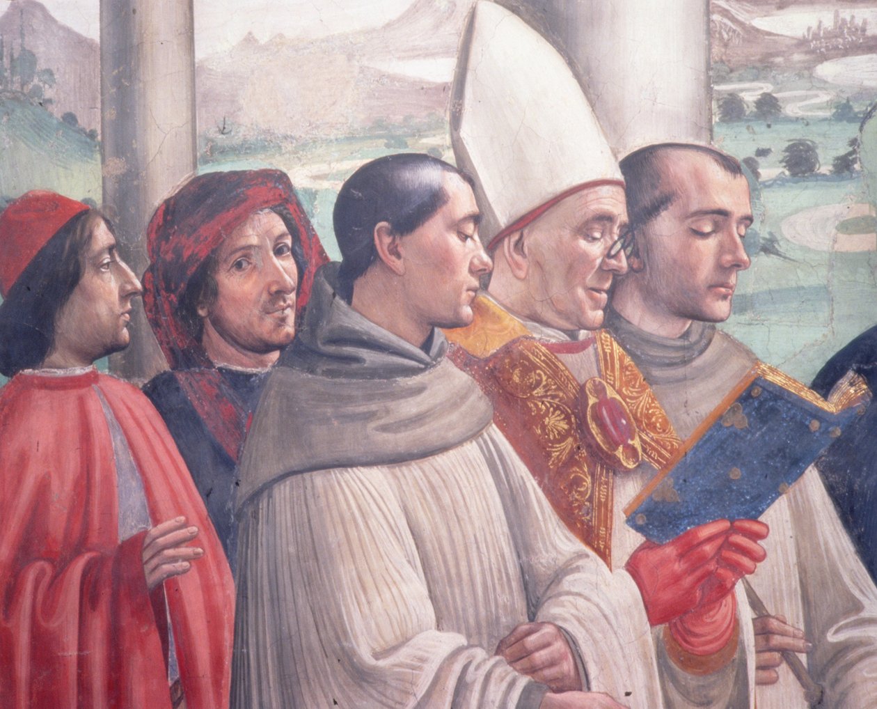 The Death of St. Francis, scene from the Cycle of the Life of St. Francis of Assisi, 1486 (detail) by Domenico Ghirlandaio